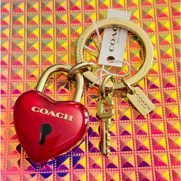 Coach Lock Heart and Key Keychain/ Bag Charm - Picture 3 of 8